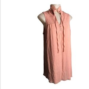 Rebellion | Pink Sleeveless Mini Dress crochet detail •